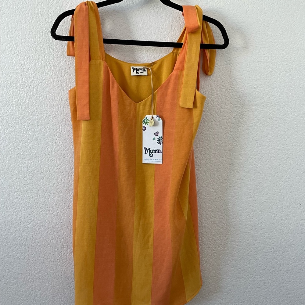 NEW Show Me Your Mumu Orange/Yellow Striped Dress, size S